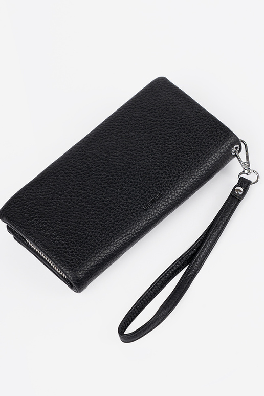 Czarny duży portfel damski Czarny duży portfel damski