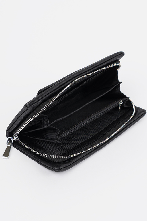 Czarny duży portfel damski Czarny duży portfel damski