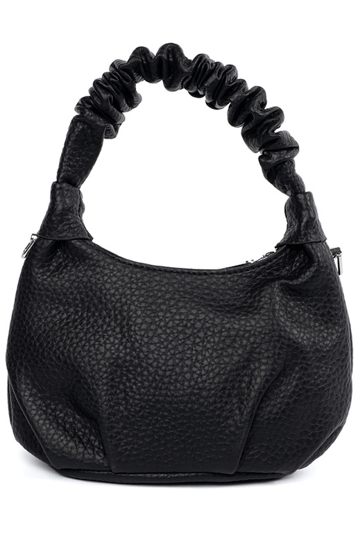 Small black Handbag z marszczoną rączką