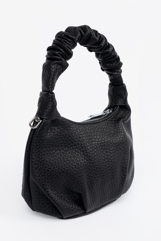 Small black Handbag z marszczoną rączką