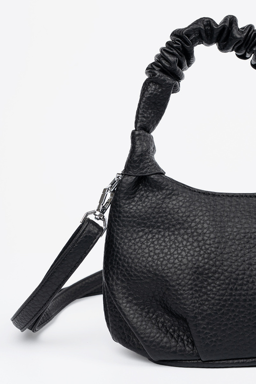 Small black Handbag z marszczoną rączką