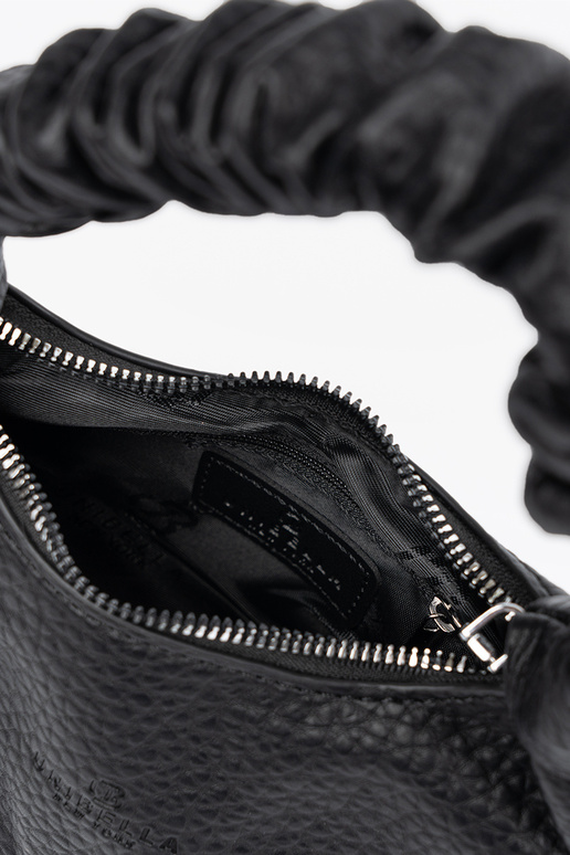 Small black Handbag z marszczoną rączką