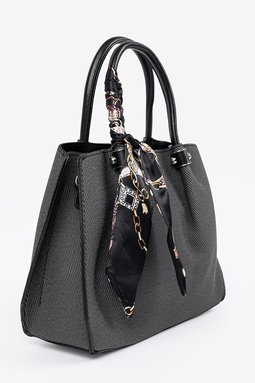black średnia Handbag z ozdobną chustą