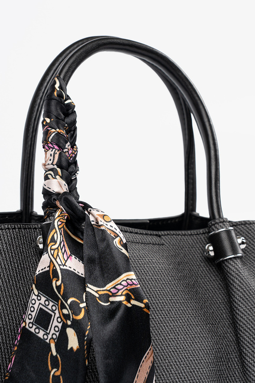 black średnia Handbag z ozdobną chustą