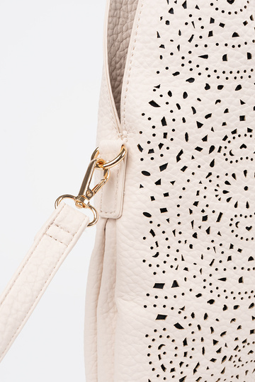 Jasnobeżowa ażurowa torebka... 2