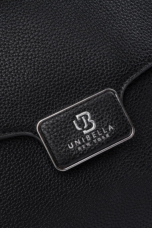 Handbag black trunk z rączką i paskiem