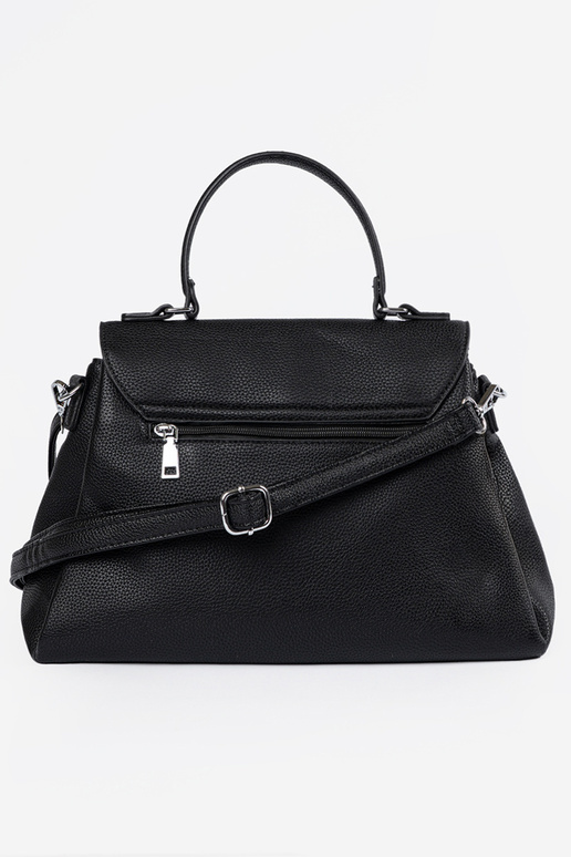 Handbag black trunk z rączką i paskiem