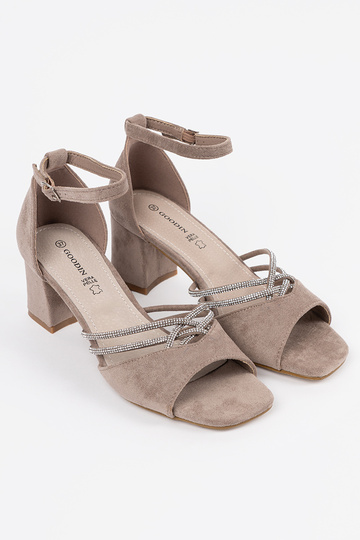 beige sandals of suede on... 2