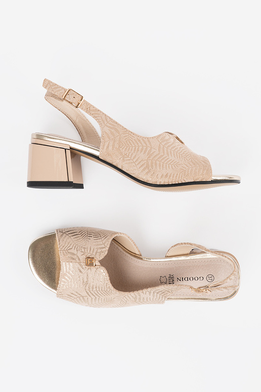 sandals on highheels beige