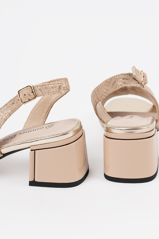 sandals on highheels beige