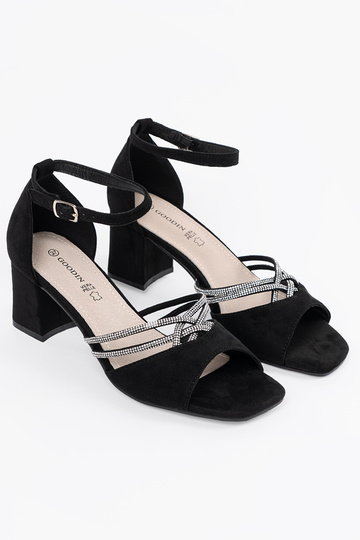 black sandals of suede on... 2