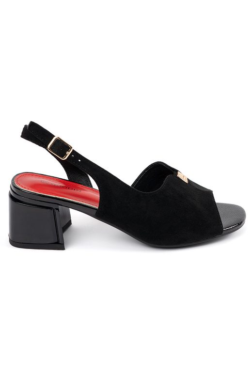 of suede sandals on highheels black of suede sandals on highheels black
