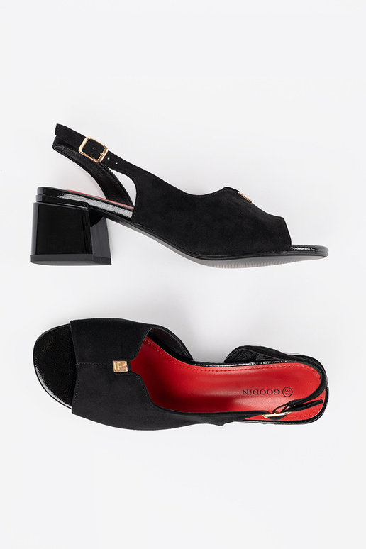 of suede sandals on highheels black of suede sandals on highheels black