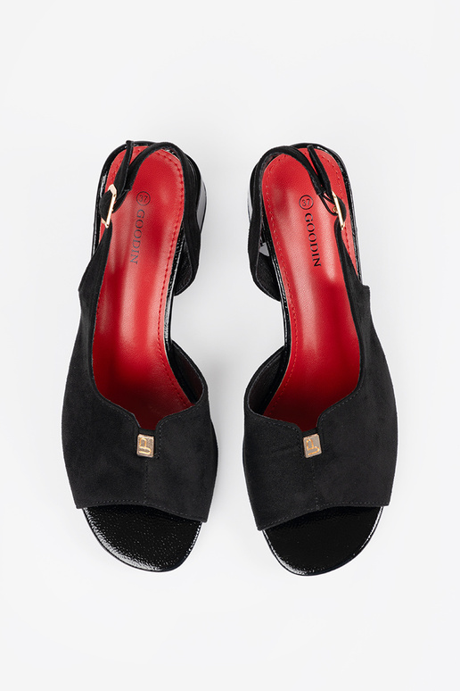 of suede sandals on highheels black of suede sandals on highheels black