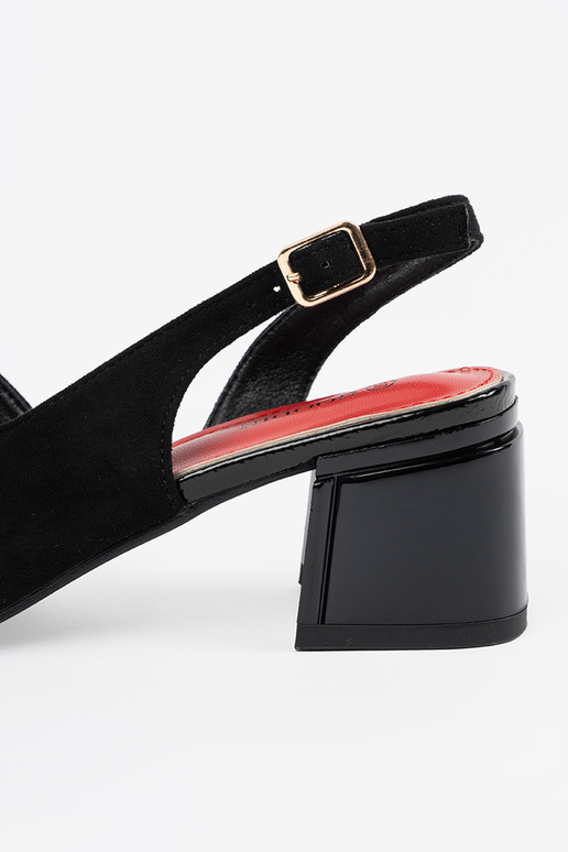 of suede sandals on highheels black of suede sandals on highheels black