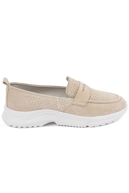 Leather beige INomens moccasins Leather beige INomens moccasins