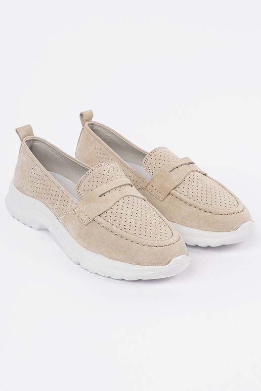 Leather beige INomens moccasins Leather beige INomens moccasins