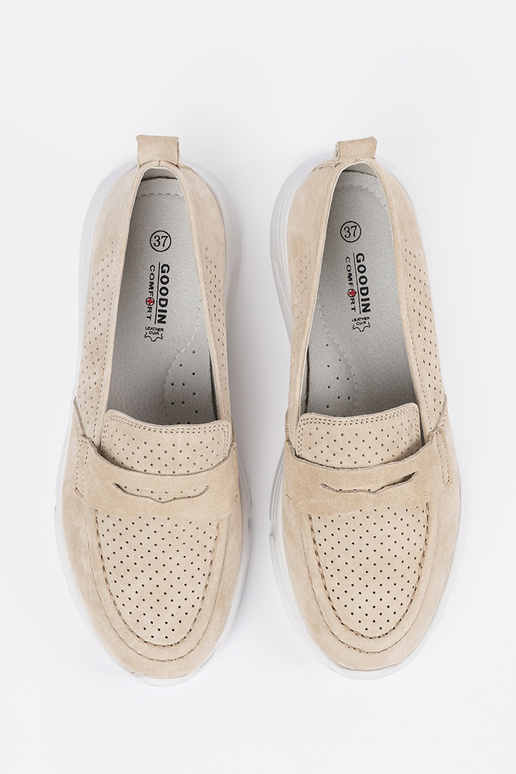 Leather beige INomens moccasins Leather beige INomens moccasins