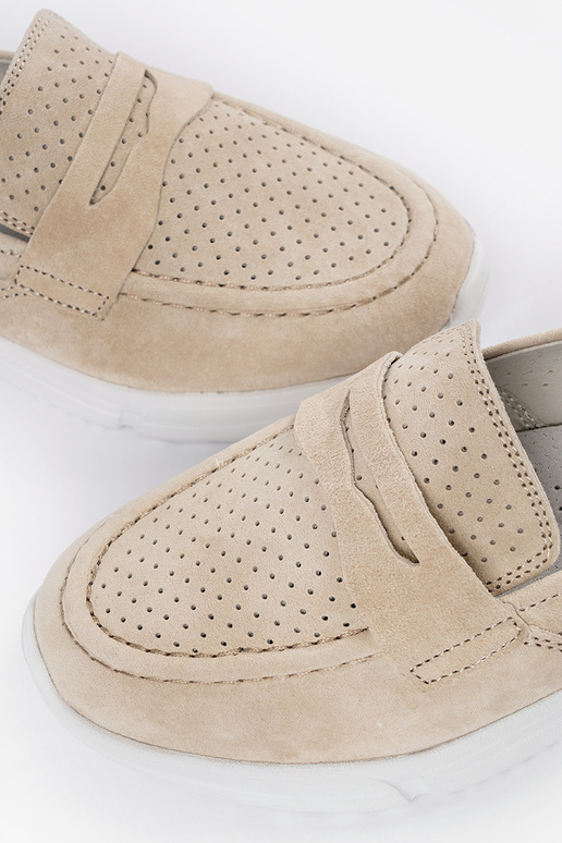 Leather beige INomens moccasins Leather beige INomens moccasins