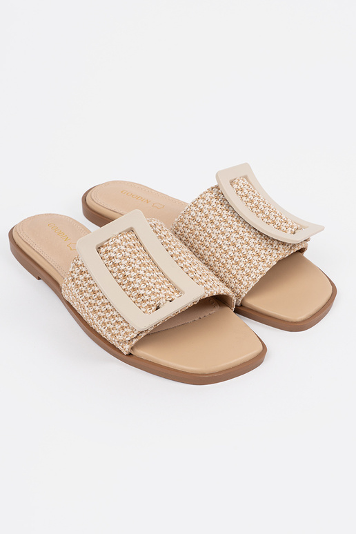 TIneedoIne slippers on a flat sole beige