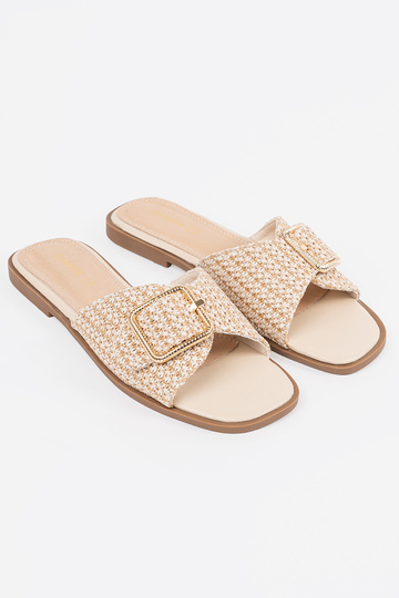 Slippers In beige-białą... 2