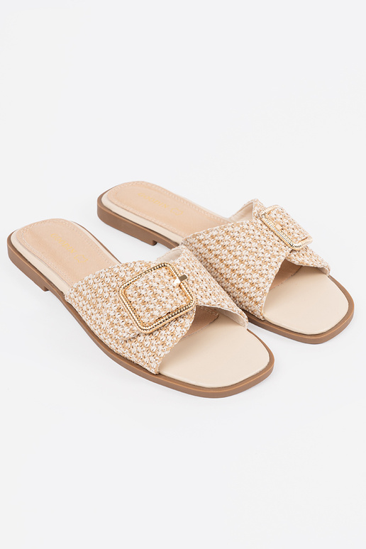 Slippers In beige-białą kratkę Inith... Slippers In beige-białą kratkę Inith...