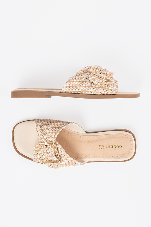 Slippers In beige-białą kratkę Inith... Slippers In beige-białą kratkę Inith...