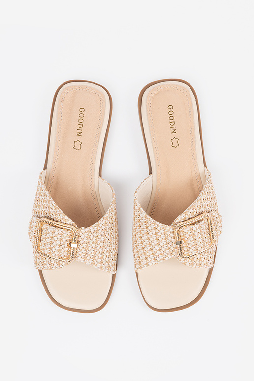 Slippers In beige-białą kratkę Inith... Slippers In beige-białą kratkę Inith...