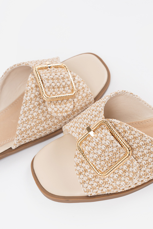 Slippers In beige-białą kratkę Inith... Slippers In beige-białą kratkę Inith...