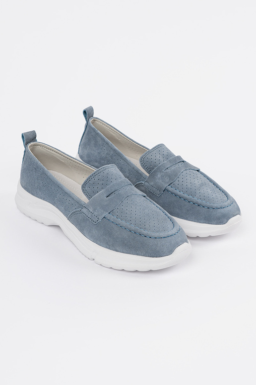 Leather blue INomens moccasins