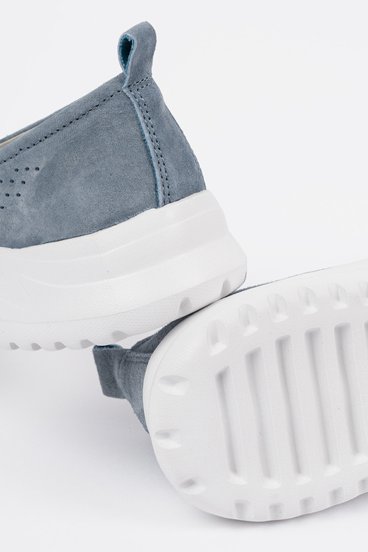 Leather blue INomens moccasins