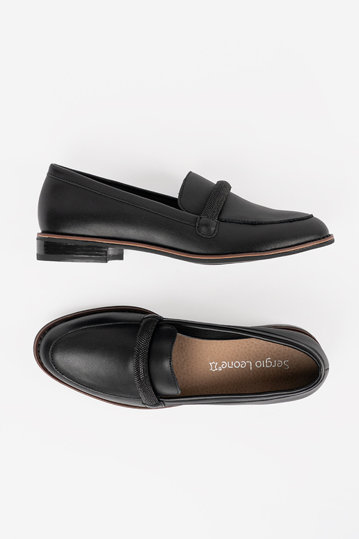 black INomens moccasins ze skórzaną...