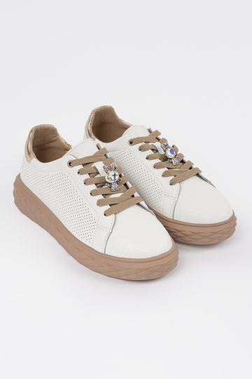 Biało-beżowe sneakersy z... 2