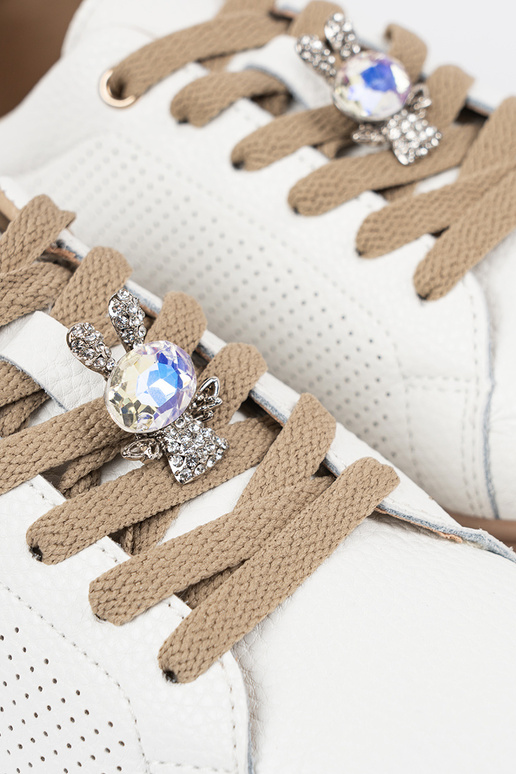 INhite-beige Sneakers z przypinką... INhite-beige Sneakers z przypinką...