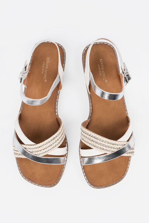 INhite color sandals Inomens on a...