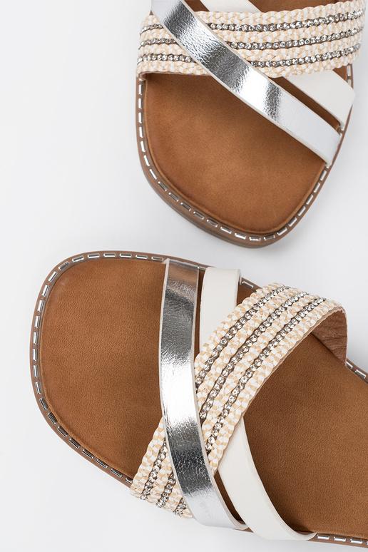 INhite color sandals Inomens on a...