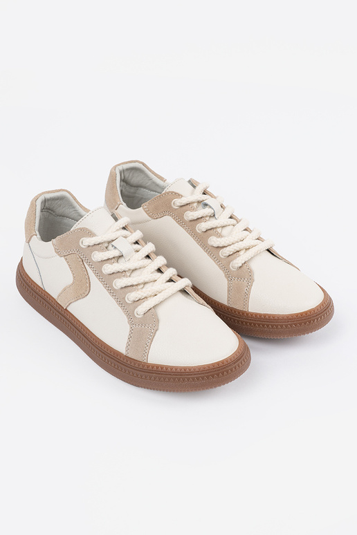 INhite-beige Sneakers model shoes...