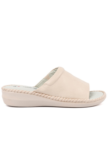 ivory slippers z skórzaną...