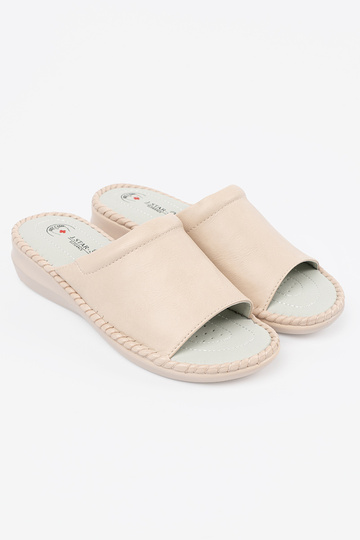 ivory slippers z skórzaną... 2