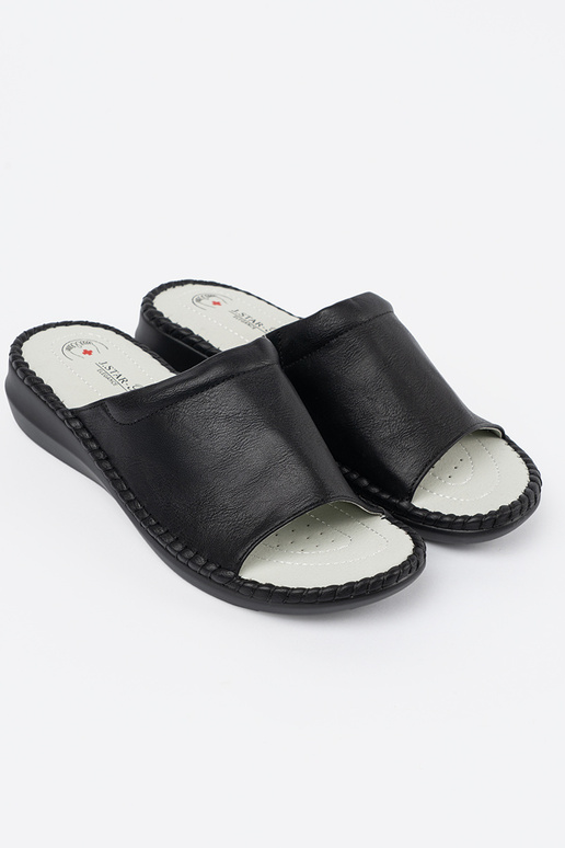 black slippers Inomens ze skórzaną... black slippers Inomens ze skórzaną...