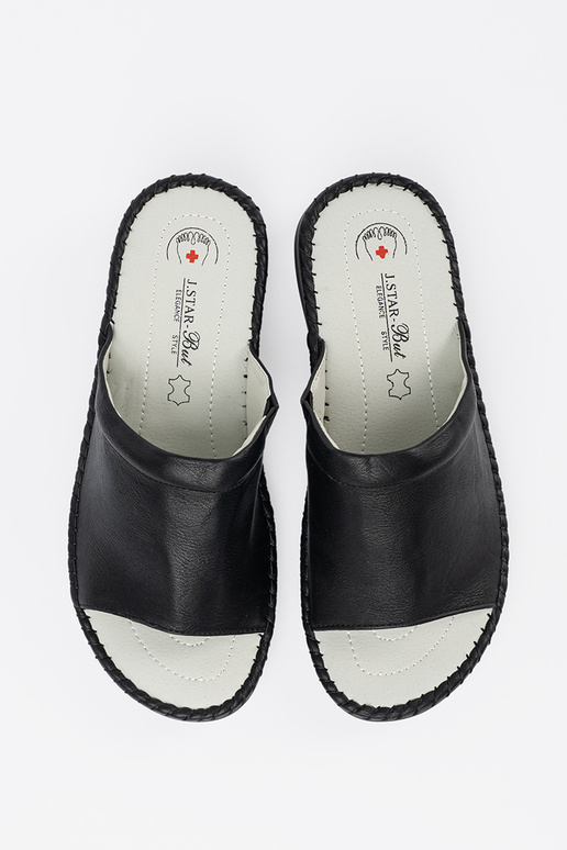 black slippers Inomens ze skórzaną... black slippers Inomens ze skórzaną...