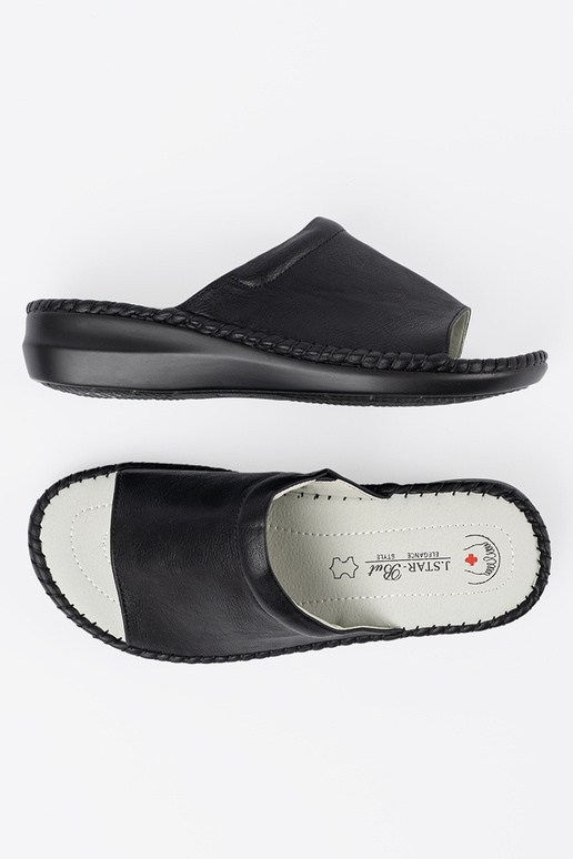 black slippers Inomens ze skórzaną... black slippers Inomens ze skórzaną...