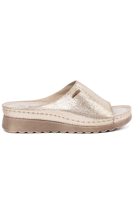 INomens slippers golden Inith platform