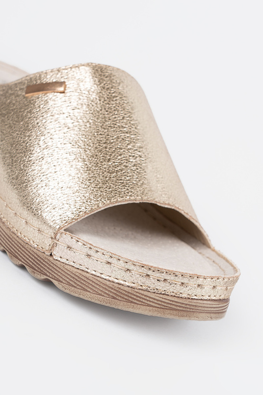 INomens slippers golden Inith platform