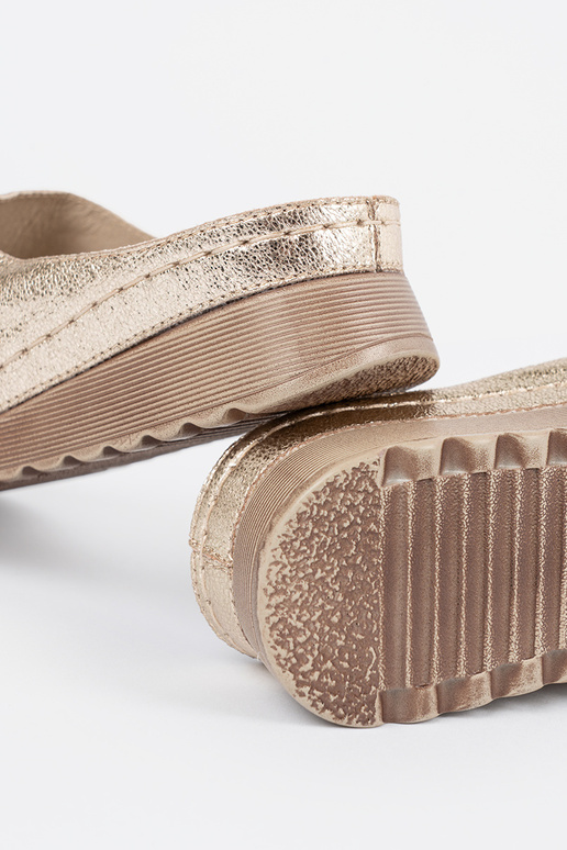 INomens slippers golden Inith platform