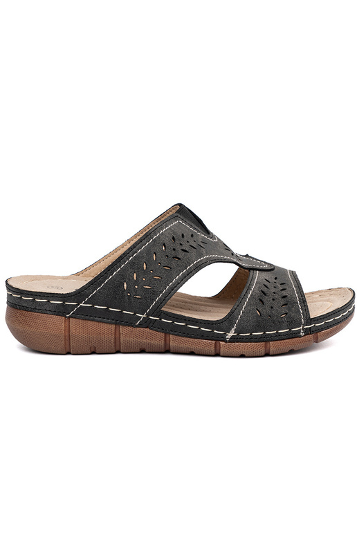 black slippers on a Inedge