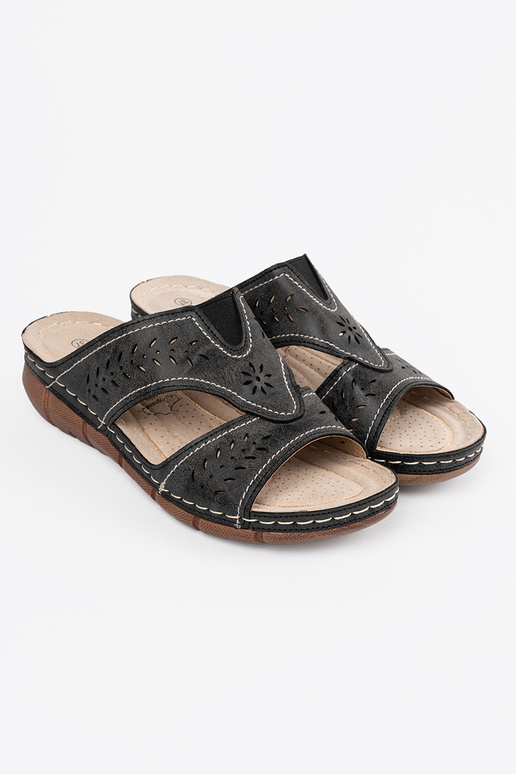 black slippers on a Inedge