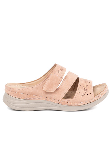 Easy pink slippers on a...