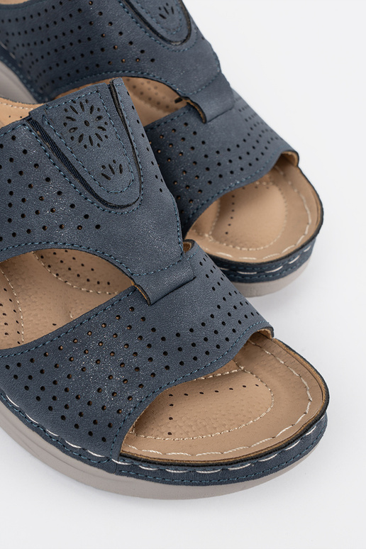 blue comfortable slippers z Inycięciami