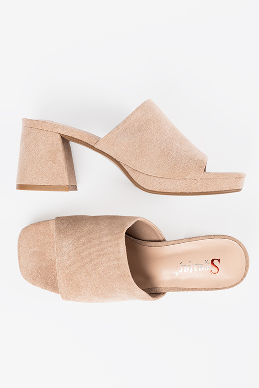 beige Inomens slippers on highheels beige Inomens slippers on highheels